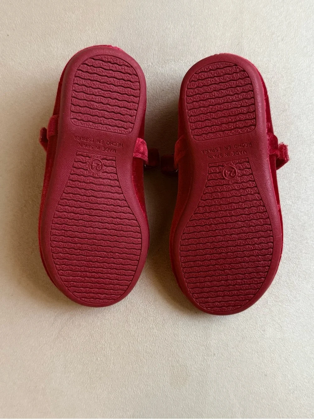ChildrenChic Cassie Red Velvet Mary Jane Shoes Girls Size 24